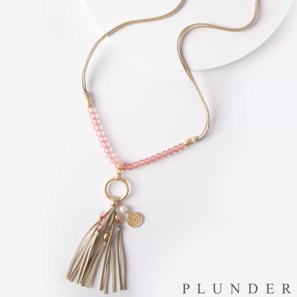 New Plunder "Maia" Blush Pink Tassel Necklace (28"-31") - Picture 1 of 4